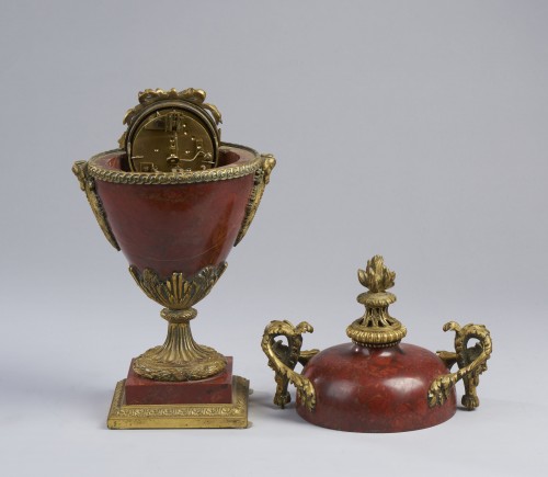 Red Marble Clock France 19th Century - 