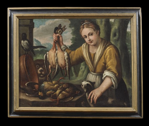 Pair Of Still Lifes With Animals And Characters, France 17th Century - Paintings & Drawings Style Louis XIV