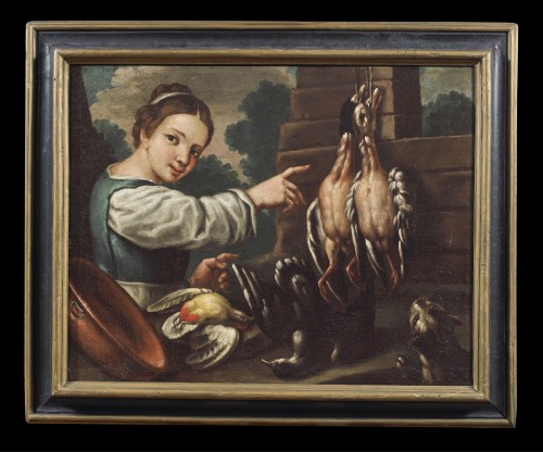 Pair Of Still Lifes With Animals And Characters, France 17th Century - Louis XIV