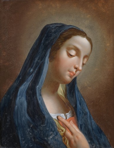 Madonna With Her Hand On Her Chest  - Giuseppe Bernardino Bison (1762 - 1844)
