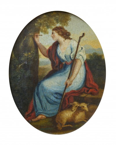 Paire d'allégories de, école française fin XVIIe début XVIIIe siècle - Tableaux et dessins Style Louis XV