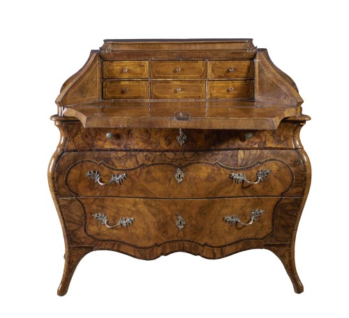 Curved Bureau Lombardy 18th Century - Furniture Style Louis XV
