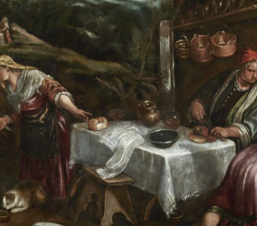 Tableaux et dessins Tableaux XVIe siècle - Le Christ dans la maison de Marie et de Madeleine - Francesco Bassano (1549 - 1592)