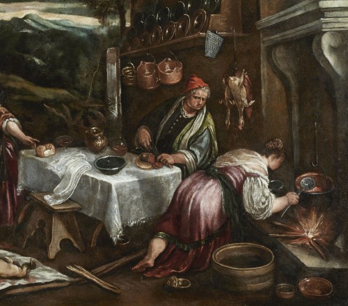Le Christ dans la maison de Marie et de Madeleine - Francesco Bassano (1549 - 1592) - Riccardo Moneghini