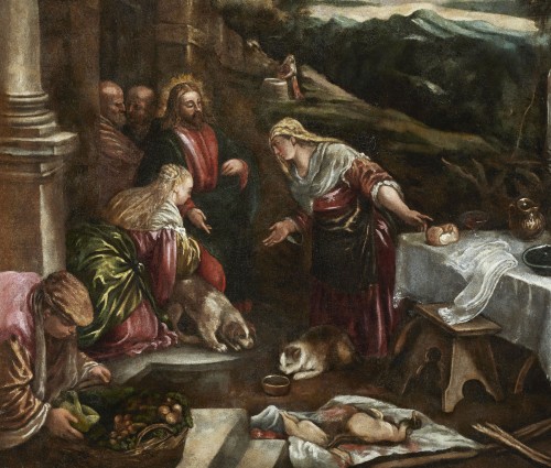 XVIe siècle et avant - Le Christ dans la maison de Marie et de Madeleine - Francesco Bassano (1549 - 1592)