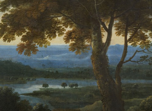 Tableaux et dessins Tableaux XVIIe siècle - Paysage avec Mercure et Argo  - Francesco grimaldi ( 1606 - 1680 )