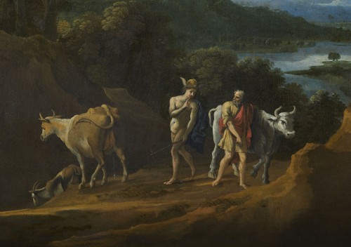 Paysage avec Mercure et Argo  - Francesco grimaldi ( 1606 - 1680 ) - Louis XIV