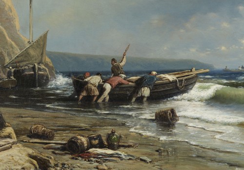 Paintings & Drawings  - Seascape With Fishermen - Henri Place (1812 - 1860)