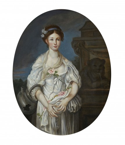Portrait d'une jeune fille à la cruche, fin du XVIIIe siècle d’après jean- Baptiste Greuze