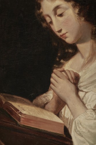 Tableaux et dessins Tableaux XVIIIe siècle - Portrait d'une jeune fille de l'école vénitienne du XVIIIe siècle