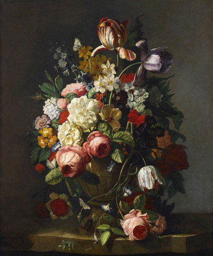 Vase de fleurs, école flamande, seconde moitié du XVIIIe siècle