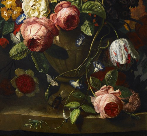 Paintings & Drawings  - Vase Of Flowers, Flemish School, From The Second Half Of The 18th Century