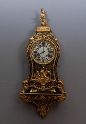 A Louis XV gilt bronze mounted boulle mantel clock with bracket by Claude III Martinot - Horology Style Louis XV