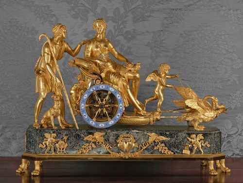 Horloge au char de huit jours par Basile-Charles Le Roy, époque Empire - Horlogerie Style Empire