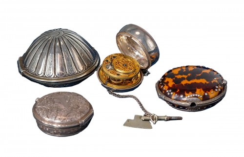 A Victorian Silver And Tortoiseshell Pocket Watch