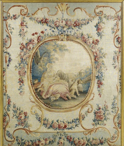 Une paire de tapisseries Louis XVI, Manufacture de Beauvais vers 1770/80 - Tapisserie & Tapis Style Louis XVI