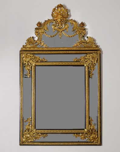 Miroir en bronze doré de style Louis XVI - Miroirs, Trumeaux Style 