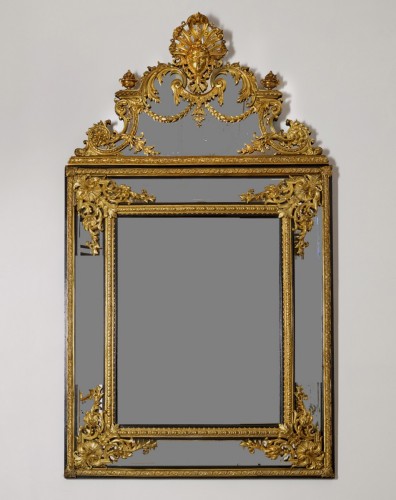 A Louis XVI Style Gilt Bronze Mounted Mirror - Mirrors, Trumeau Style 