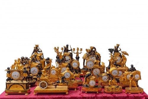  «Au Bon Sauvage» Clock Collection attributed to Jean-Simon Deverberie