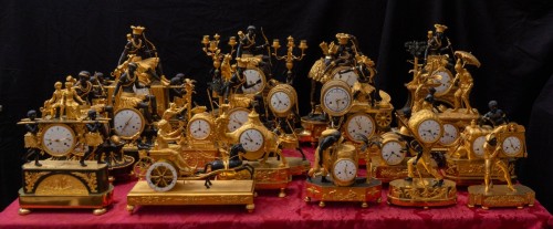 Collection de 20 horloges «Au Bon Sauvage» attribués à Jean-Simon Deverberie - Horlogerie Style Empire