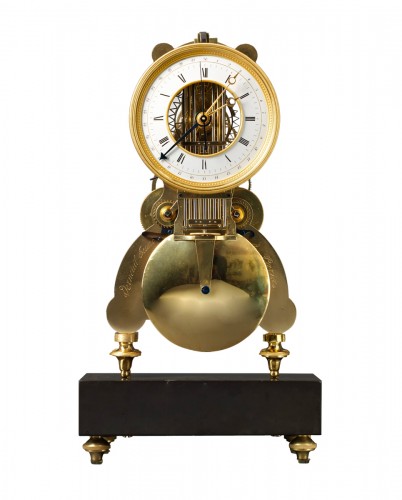A Directoire Clock, signed Verneuil Jeune à Paris
