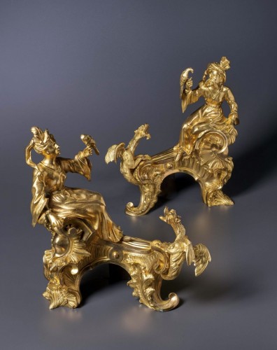 Paire de chenets Louis XV - Objet de décoration Style 