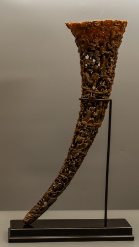 Corne de rhinocéros sculptée,  Chine dynastie Qing XIXe siècle - Arts d