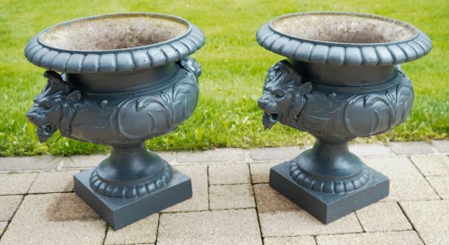 A Pair Of Second Empire French Cast Iron Garden Urns - Architectural & Garden Style Napoléon III