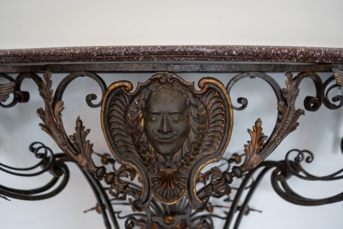 A Louis XV Wrought Iron Console Table - Furniture Style Louis XV