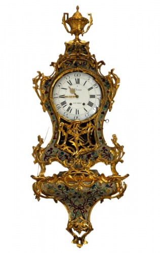 Grand cartel Louis XV tardif avec mouvement musical