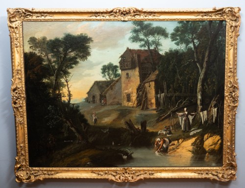 A pair of large flemish eighteenth-century landscape paintings - Paintings & Drawings Style 