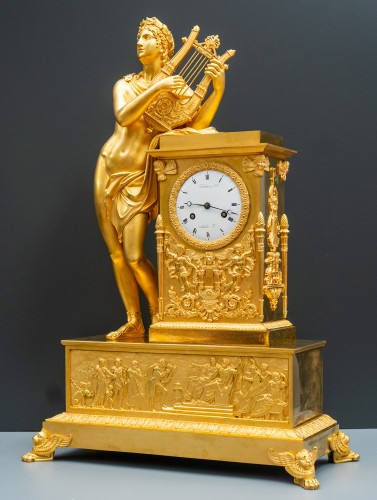 Important Empire Mantel Clock "Apollo with the Lyre" - 