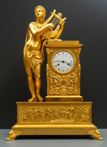 19th century - Important Empire Mantel Clock "Apollo with the Lyre"