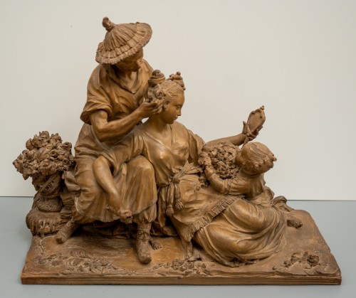 The Toilette, A Chinoiserie Terracotta Group - Sculpture Style Louis XVI