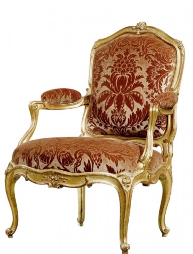 Blaise Maucuy (1729–1798) Fauteuil en bois doré, époque Louis XV