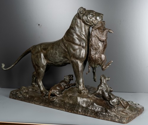 19th century - Exceptional Matched Pair of Monumental Bronze Groups by Nicolas Caïn (1821 à 1894)