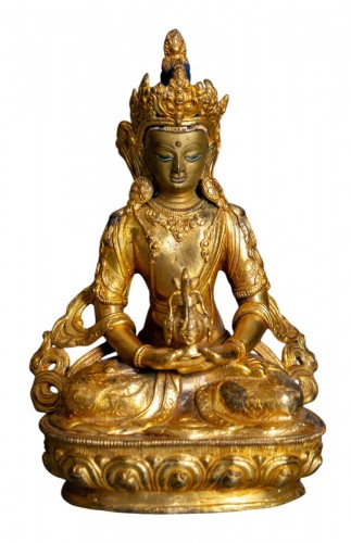 Figure en bronze doré représentant Amitayus, Bouddha de la Vie Infinie