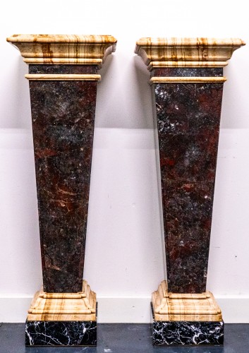 Pair of Tapered Marble Pedestals, France, circa 1860 - Decorative Objects Style 