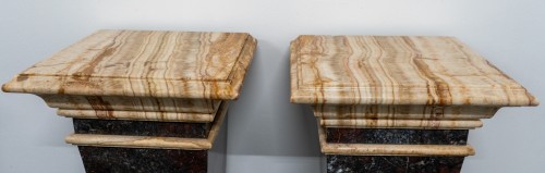 Decorative Objects  - Pair of Tapered Marble Pedestals, France, circa 1860