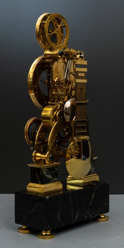 Une pendule astronomique calendrier squelette d'époque Empire - Richard Redding Antiques