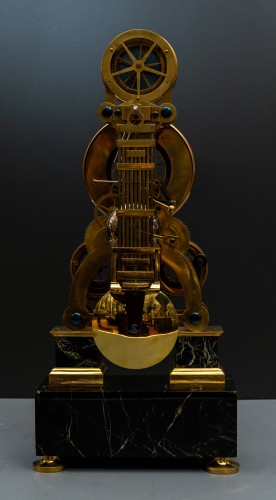 XIXe siècle - Une pendule astronomique calendrier squelette d'époque Empire