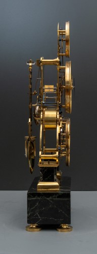  - Une pendule astronomique calendrier squelette d'époque Empire