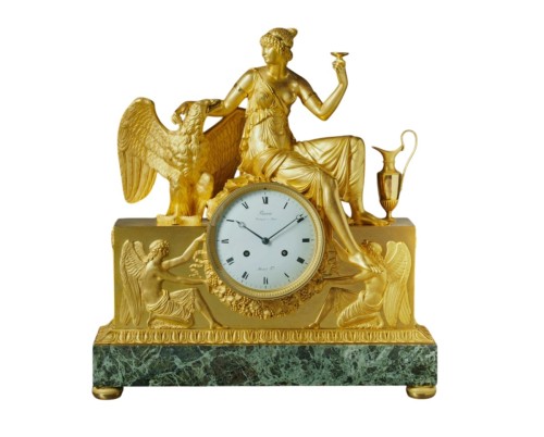 An Empire mantel clock of eight day duration by Mesnil à Paris