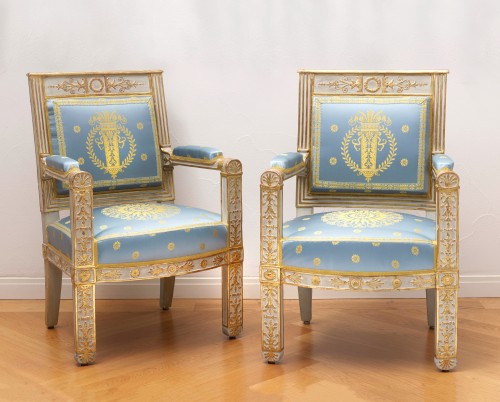 Mobilier de salon d'époque Empire attribué à Pierre-Gaston Brion - Sièges Style Empire