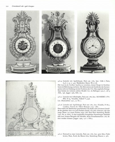 Louis XVI gilt bronze and Sèvres porcelain skeletonised lyre clock - Louis XVI