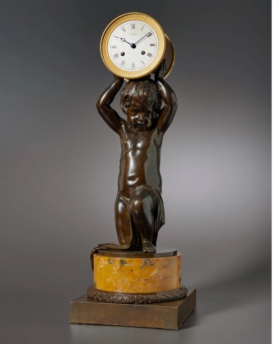 A figural clock signed on the flat silvered Breguet - Horology Style Restauration - Charles X