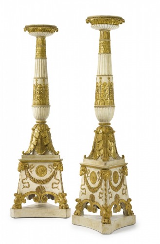 A pair of large Empire torchères after a design by Percier and Fontaine