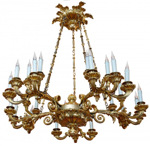 A Russian early nineteenth century gilt bronze twenty-five light chand