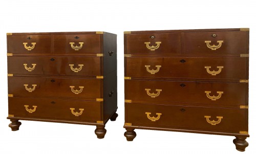 A pair of Regency Military chests