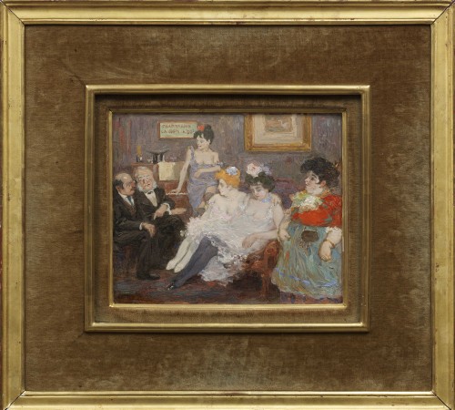 Champagne, la coupe 050 c - Attribuée à Jean-Louis Forain, (1852 - 1931) - Tableaux et dessins Style Napoléon III